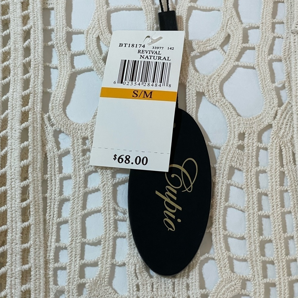 Cupio NWT Women's Boho Sleeveless Open Front Crochet Vest Fringed Hem S/M - Picture 10 of 10